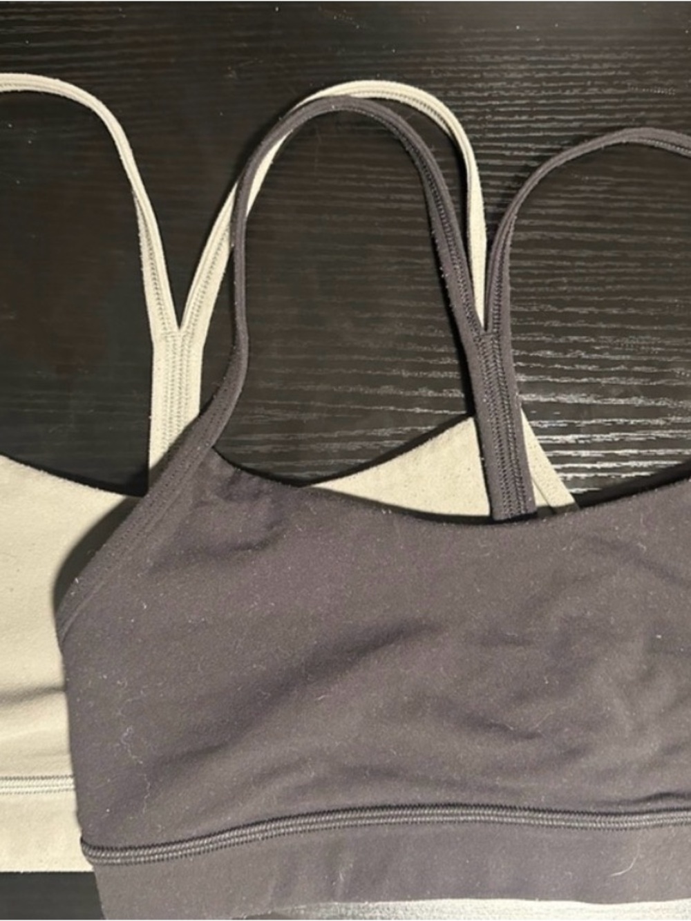 lululemon athletica Nulu Y sports bras, Green and black